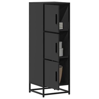 vidaXL Highboard Black 35.5x35x106.5 cm Engineered Wood and Metal 1