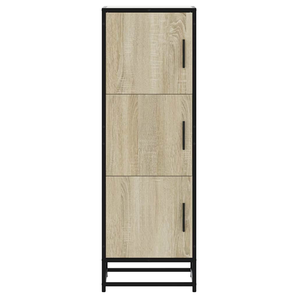 vidaXL Highboard Sonoma Oak 35.5x35x106.5 cm Engineered Wood and Metal 4