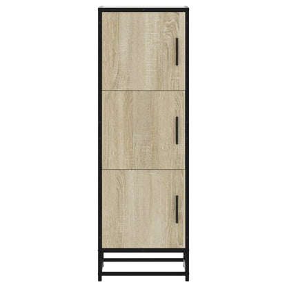 vidaXL Highboard Sonoma Oak 35.5x35x106.5 cm Engineered Wood and Metal 4