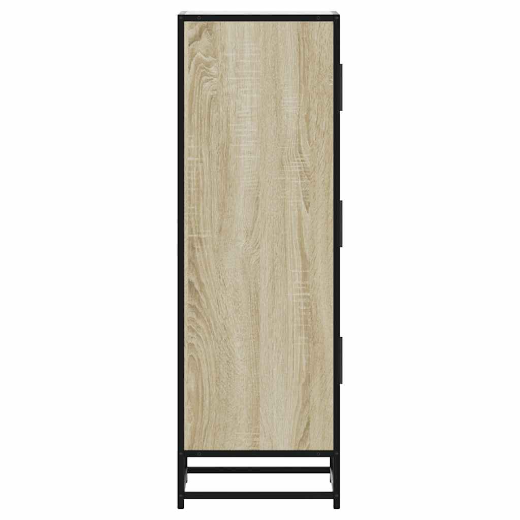 vidaXL Highboard Sonoma Oak 35.5x35x106.5 cm Engineered Wood and Metal 5