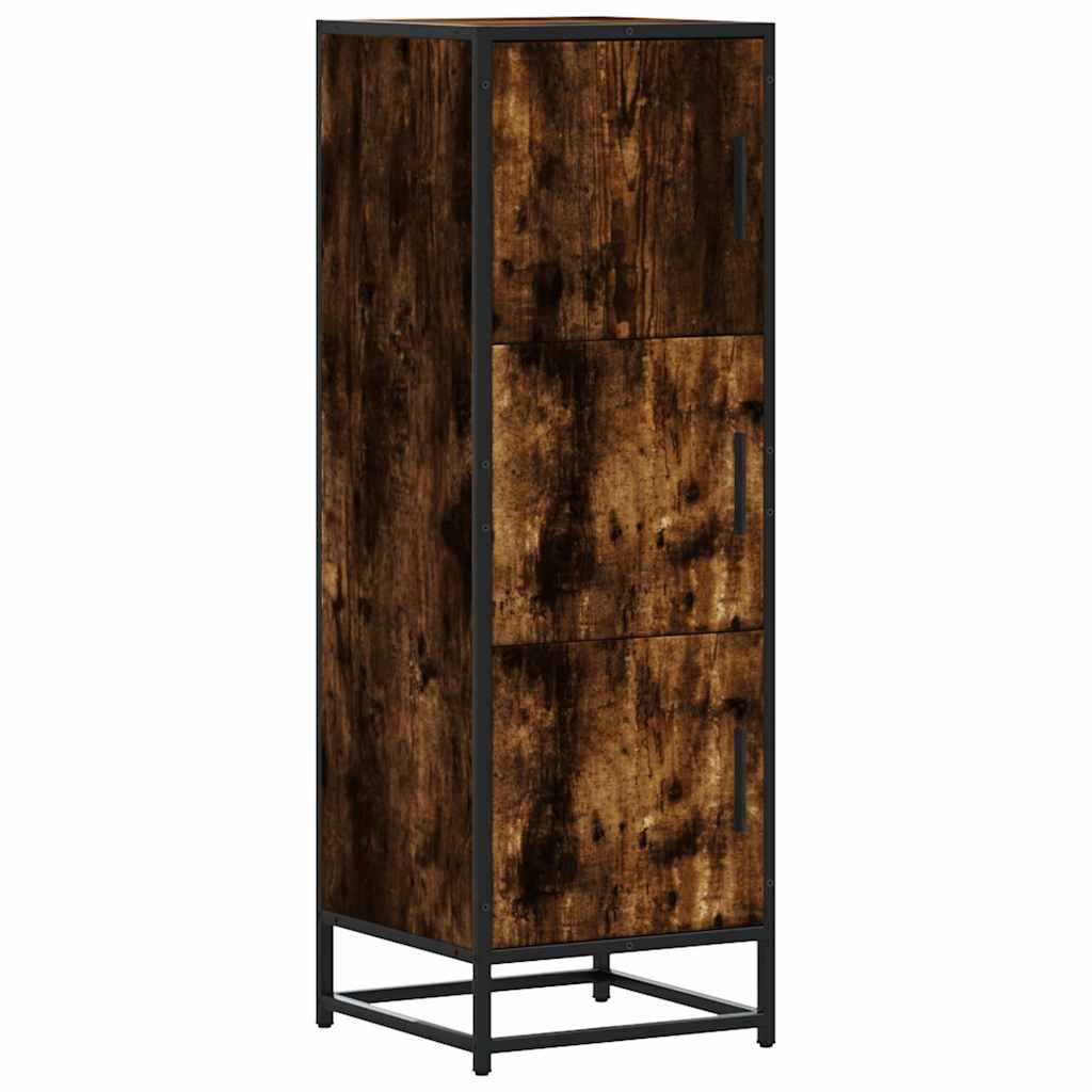 vidaXL Highboard Smoked Oak 35.5x35x106.5 cm Engineered Wood and Metal 2