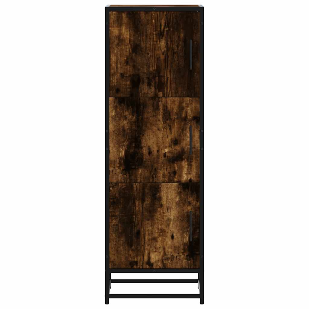 vidaXL Highboard Smoked Oak 35.5x35x106.5 cm Engineered Wood and Metal 4