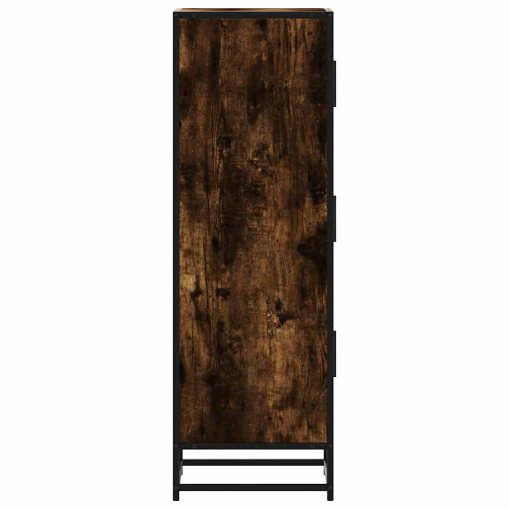 vidaXL Highboard Smoked Oak 35.5x35x106.5 cm Engineered Wood and Metal 5