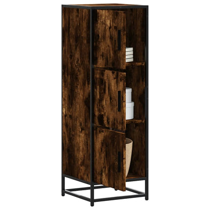 vidaXL Highboard Smoked Oak 35.5x35x106.5 cm Engineered Wood and Metal 1