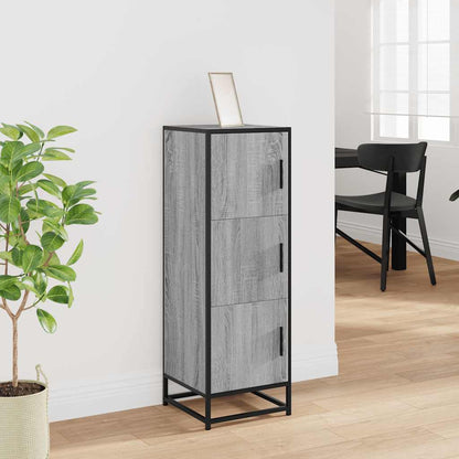 vidaXL Highboard Grey Sonoma 35.5x35x106.5 cm Engineered Wood and Metal 3