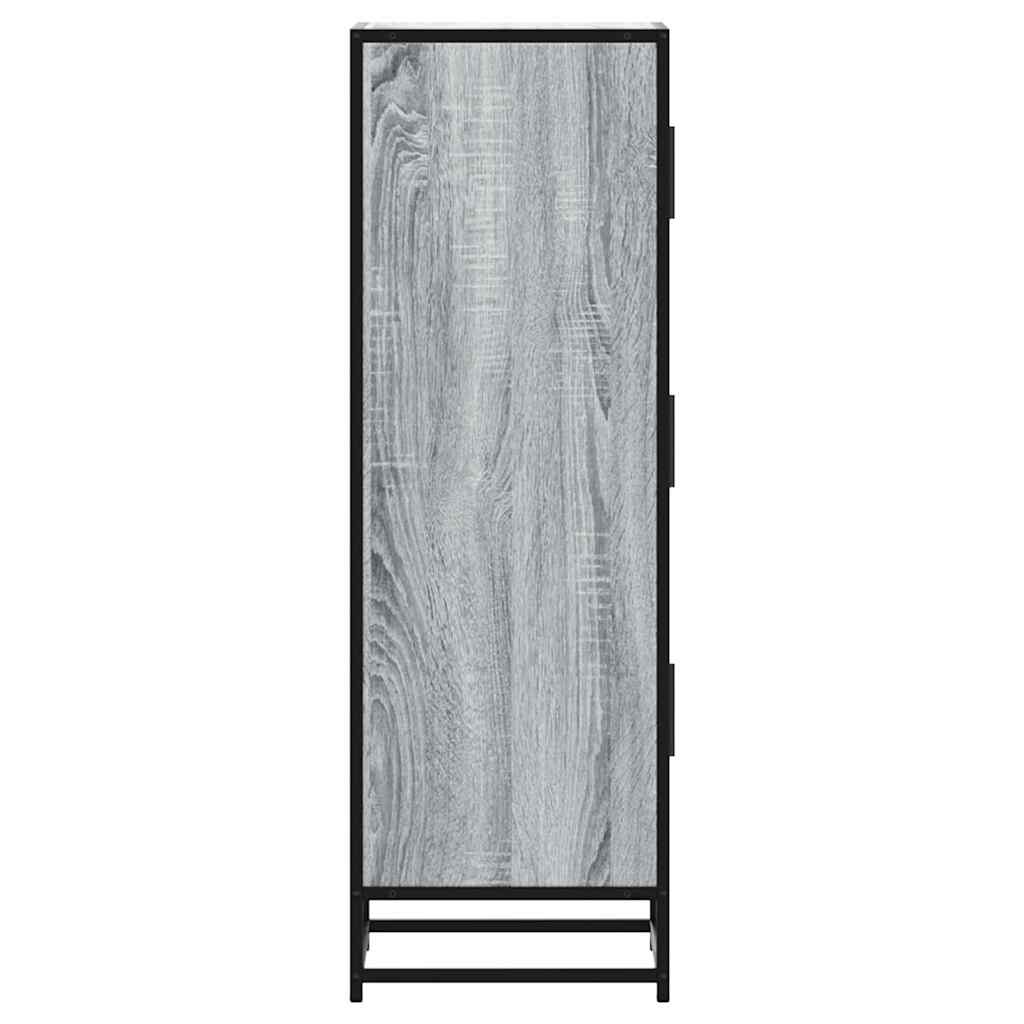vidaXL Highboard Grey Sonoma 35.5x35x106.5 cm Engineered Wood and Metal 5