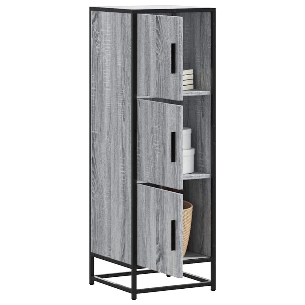 vidaXL Highboard Grey Sonoma 35.5x35x106.5 cm Engineered Wood and Metal 1
