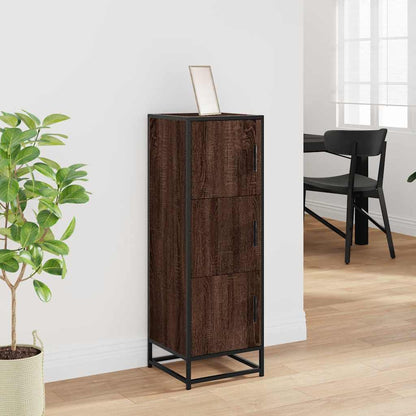 vidaXL Highboard Brown Oak 35.5x35x106.5 cm Engineered Wood and Metal 3