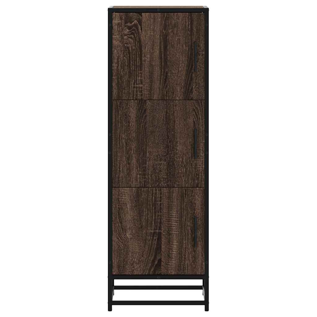 vidaXL Highboard Brown Oak 35.5x35x106.5 cm Engineered Wood and Metal 4