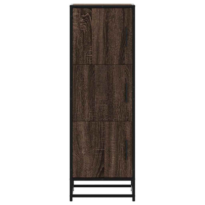 vidaXL Highboard Brown Oak 35.5x35x106.5 cm Engineered Wood and Metal 4