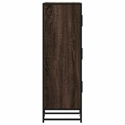 vidaXL Highboard Brown Oak 35.5x35x106.5 cm Engineered Wood and Metal 5