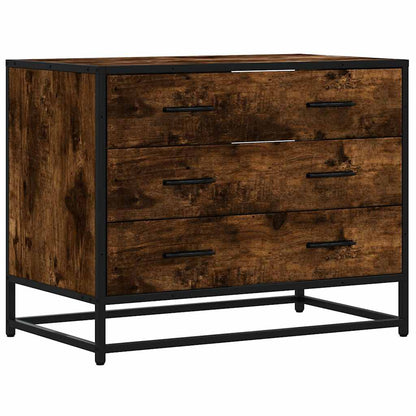 vidaXL Drawer Cabinet Smoked Oak 70x41x56 cm Engineered Wood 2