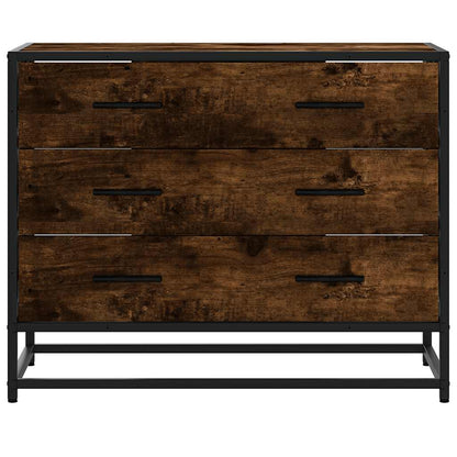 vidaXL Drawer Cabinet Smoked Oak 70x41x56 cm Engineered Wood 4