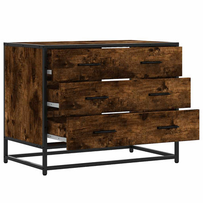 vidaXL Drawer Cabinet Smoked Oak 70x41x56 cm Engineered Wood 5