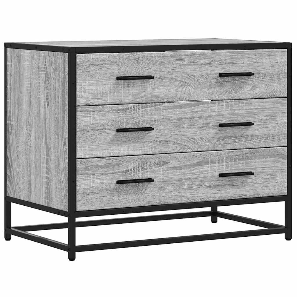 vidaXL Drawer Cabinet Grey Sonoma 70x41x56 cm Engineered Wood 2