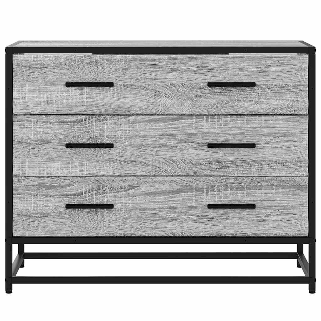 vidaXL Drawer Cabinet Grey Sonoma 70x41x56 cm Engineered Wood 4