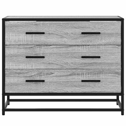 vidaXL Drawer Cabinet Grey Sonoma 70x41x56 cm Engineered Wood 4