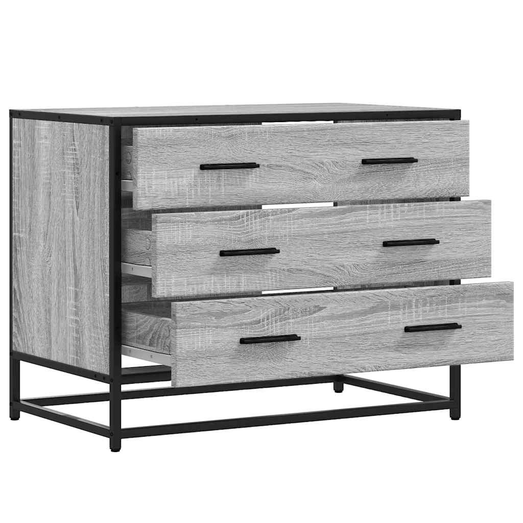 vidaXL Drawer Cabinet Grey Sonoma 70x41x56 cm Engineered Wood 5