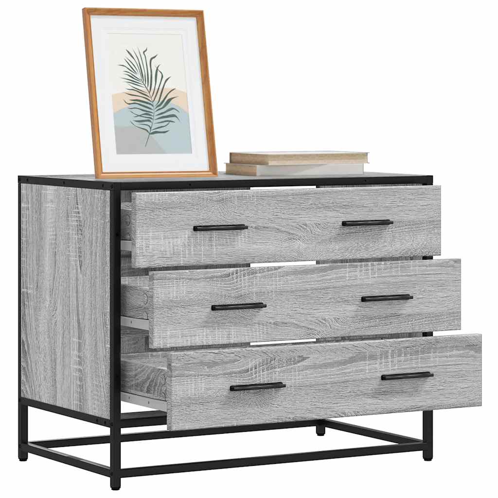 vidaXL Drawer Cabinet Grey Sonoma 70x41x56 cm Engineered Wood 1