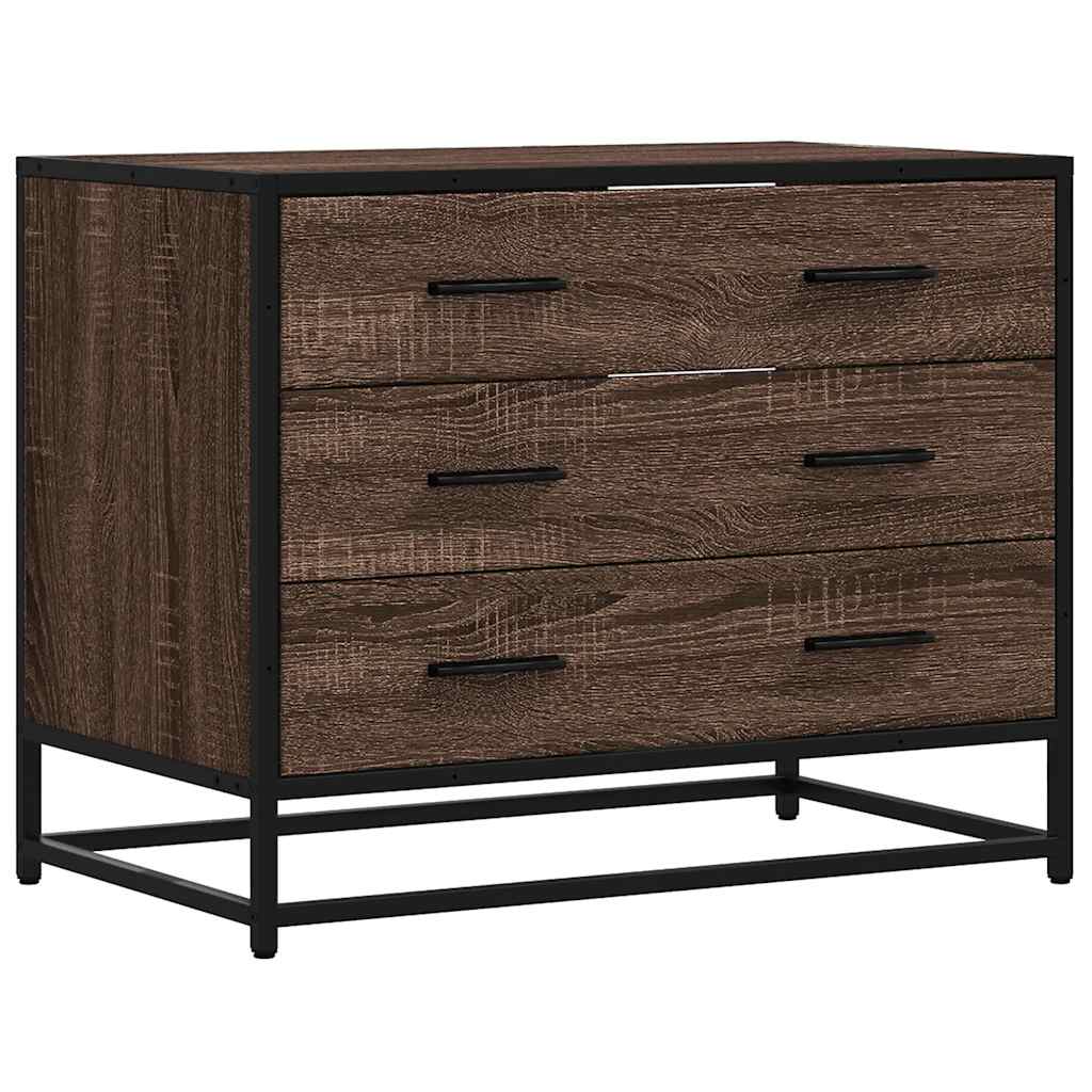 vidaXL Drawer Cabinet Brown Oak 70x41x56 cm Engineered Wood 2
