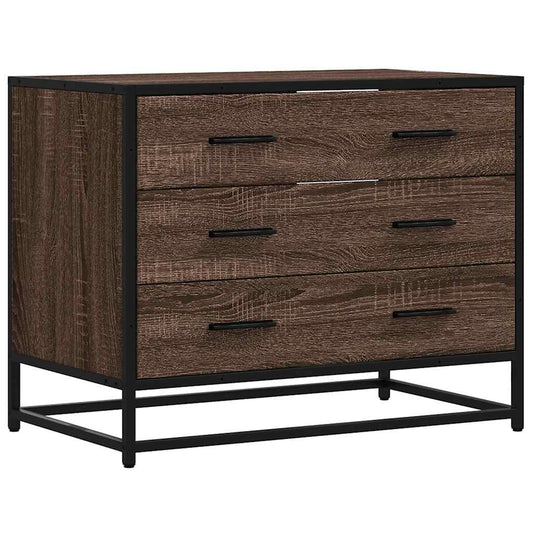 vidaXL Drawer Cabinet Brown Oak 70x41x56 cm Engineered Wood 2