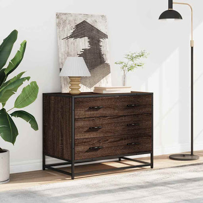 vidaXL Drawer Cabinet Brown Oak 70x41x56 cm Engineered Wood 3