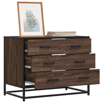 vidaXL Drawer Cabinet Brown Oak 70x41x56 cm Engineered Wood 1
