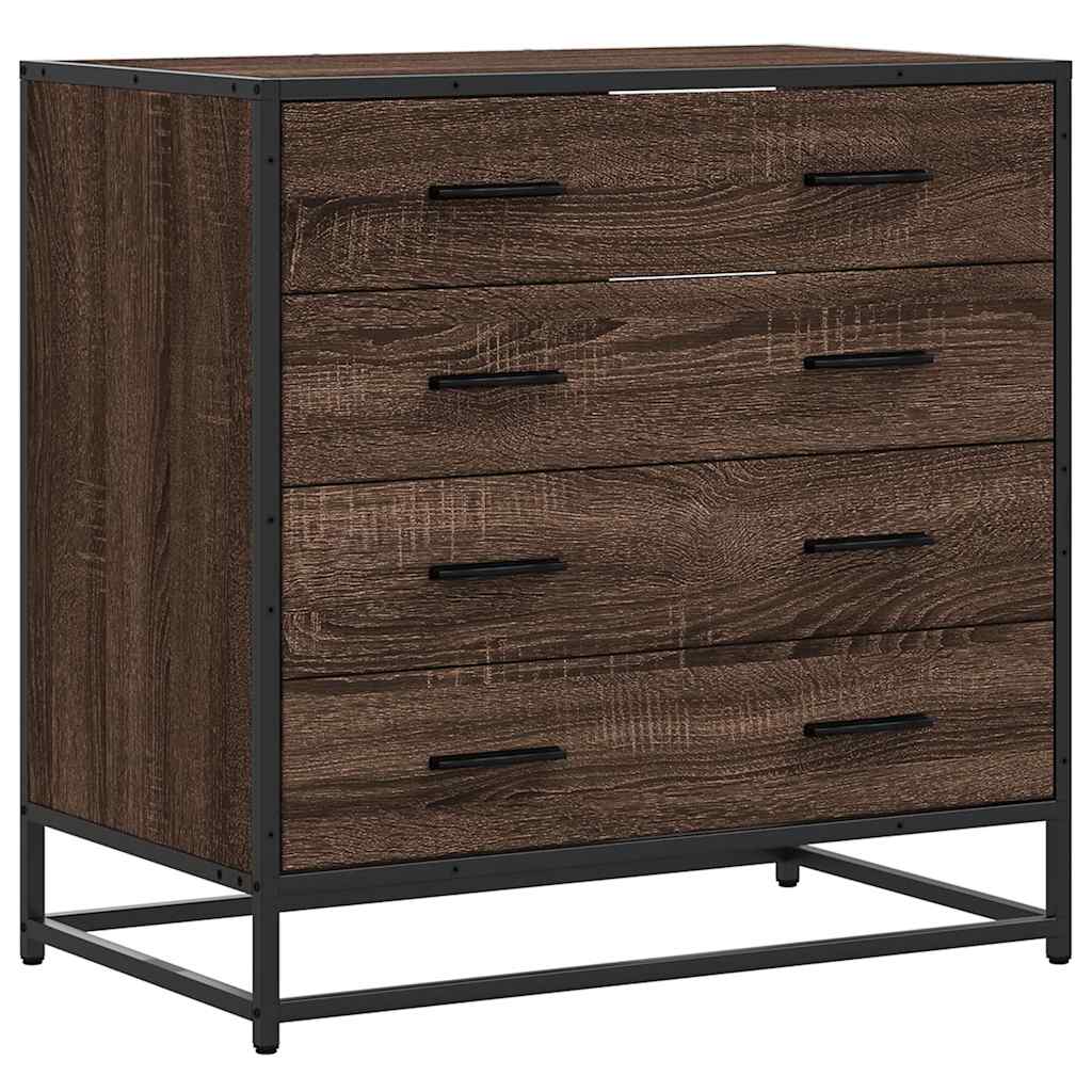 vidaXL Drawer Cabinet Brown Oak 70x41x70 cm Engineered Wood 2