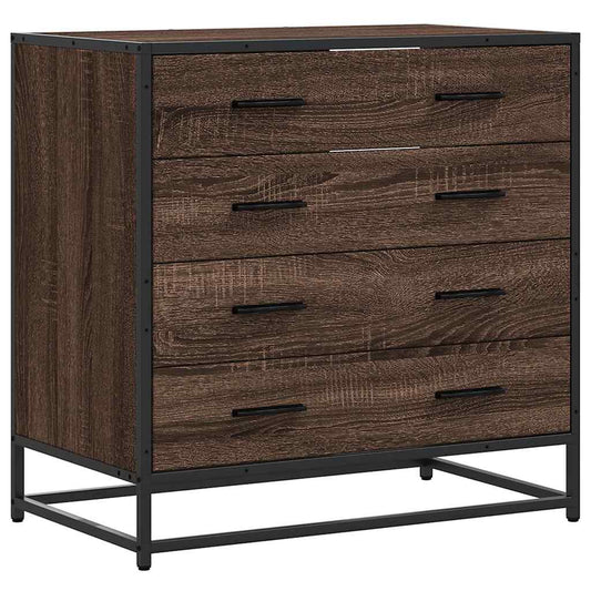 vidaXL Drawer Cabinet Brown Oak 70x41x70 cm Engineered Wood 2