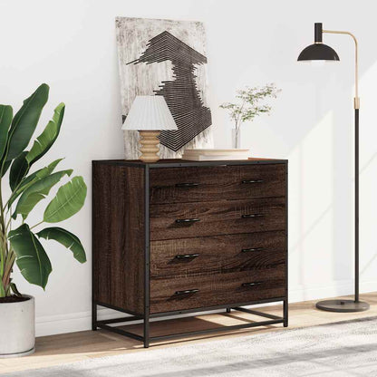 vidaXL Drawer Cabinet Brown Oak 70x41x70 cm Engineered Wood 3