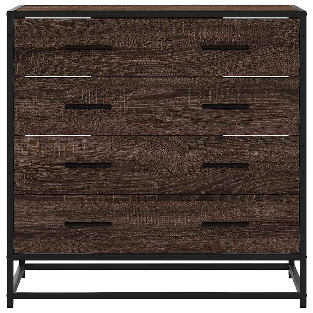 vidaXL Drawer Cabinet Brown Oak 70x41x70 cm Engineered Wood 4