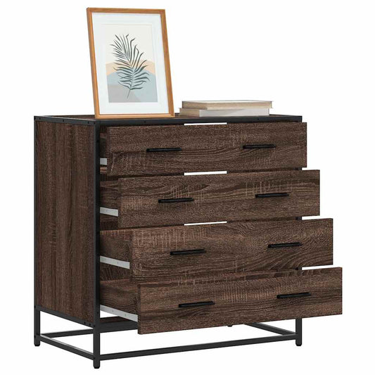 vidaXL Drawer Cabinet Brown Oak 70x41x70 cm Engineered Wood 1