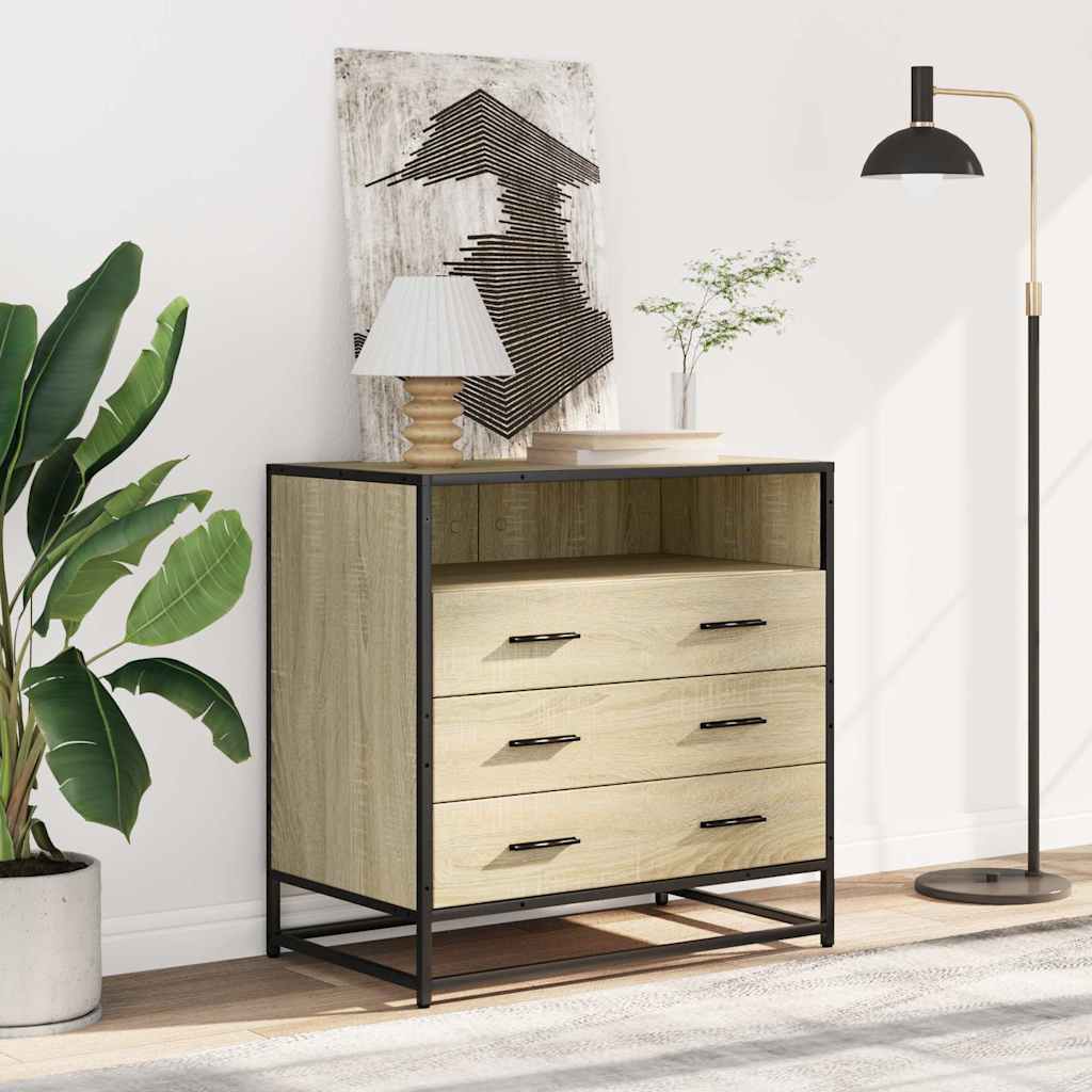 vidaXL Drawer Cabinet Sonoma Oak 70x41x70 cm Engineered Wood 3