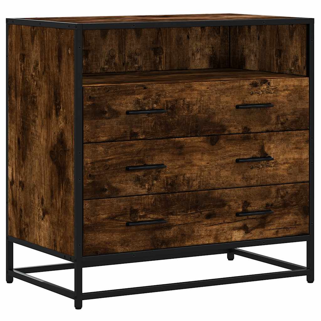 vidaXL Drawer Cabinet Smoked Oak 70x41x70 cm Engineered Wood 2