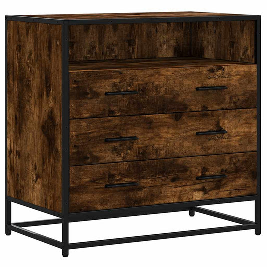 vidaXL Drawer Cabinet Smoked Oak 70x41x70 cm Engineered Wood 2