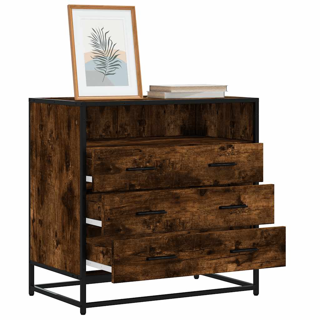 vidaXL Drawer Cabinet Smoked Oak 70x41x70 cm Engineered Wood 1