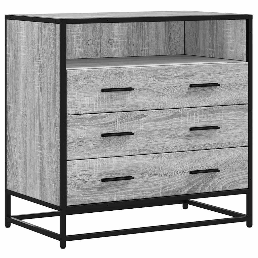 vidaXL Drawer Cabinet Grey Sonoma 70x41x70 cm Engineered Wood 2