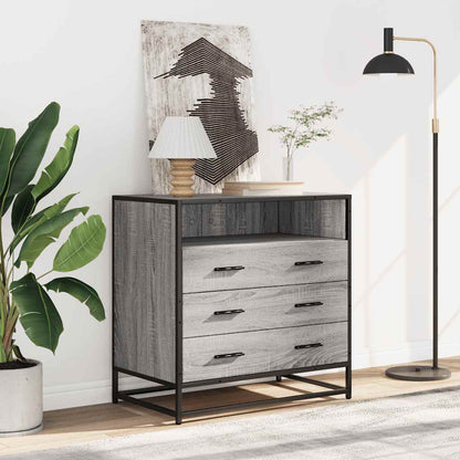 vidaXL Drawer Cabinet Grey Sonoma 70x41x70 cm Engineered Wood 3