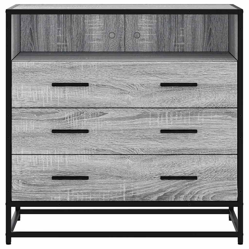 vidaXL Drawer Cabinet Grey Sonoma 70x41x70 cm Engineered Wood 4