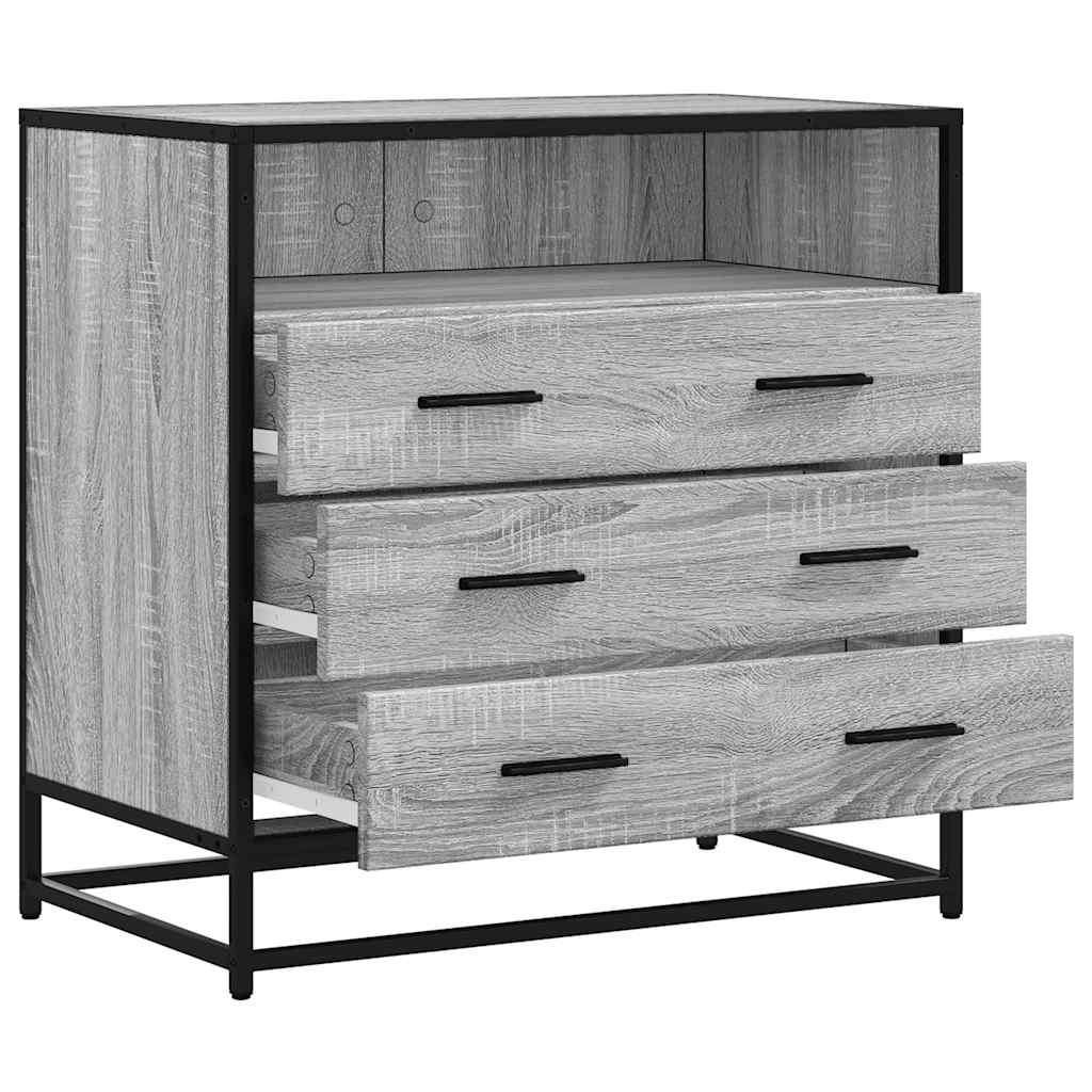 vidaXL Drawer Cabinet Grey Sonoma 70x41x70 cm Engineered Wood 5