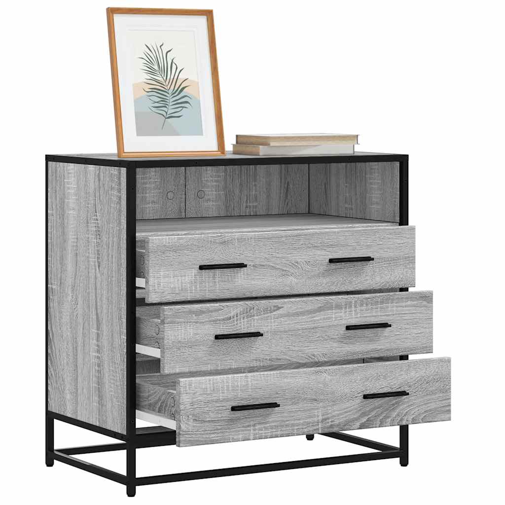 vidaXL Drawer Cabinet Grey Sonoma 70x41x70 cm Engineered Wood 1
