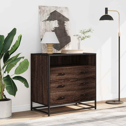 vidaXL Drawer Cabinet Brown Oak 70x41x70 cm Engineered Wood 3