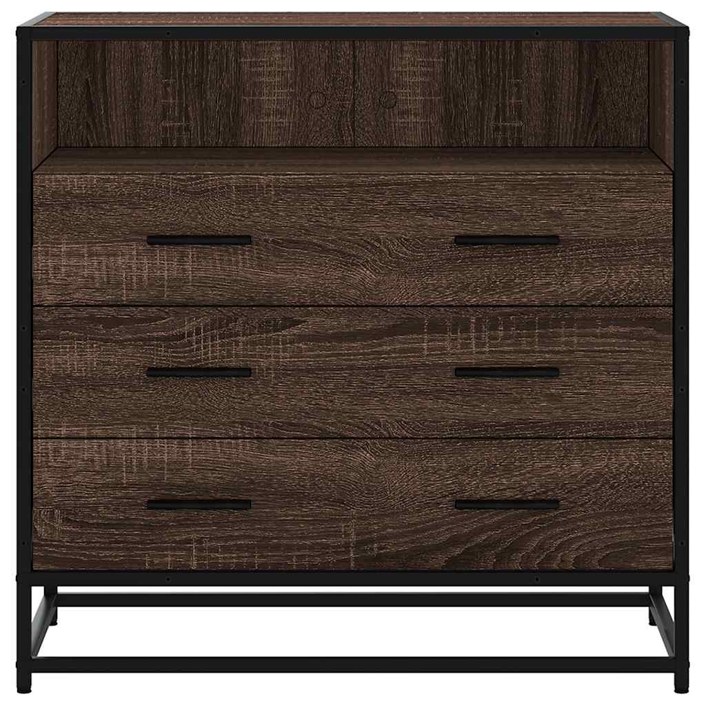 vidaXL Drawer Cabinet Brown Oak 70x41x70 cm Engineered Wood 4