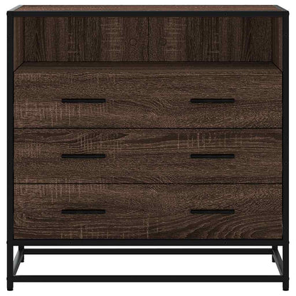 vidaXL Drawer Cabinet Brown Oak 70x41x70 cm Engineered Wood 4