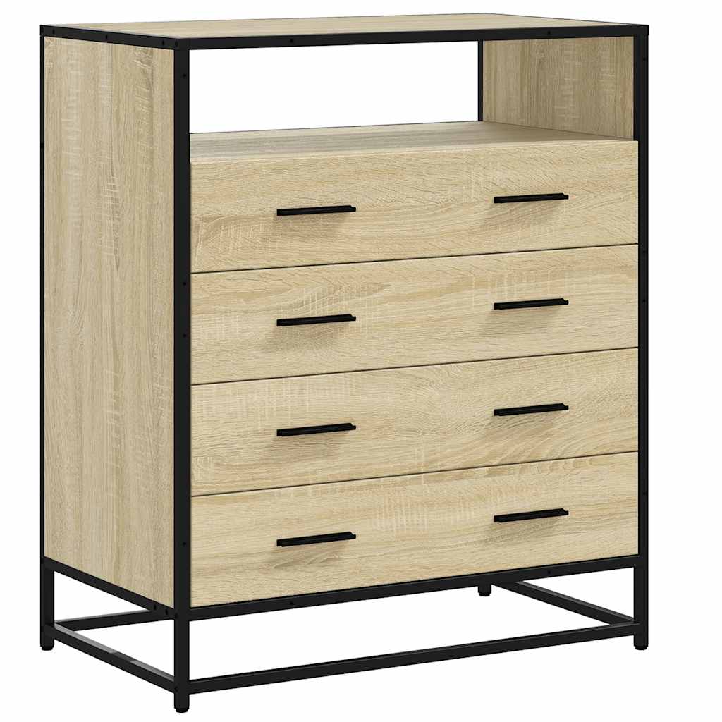 vidaXL Drawer Cabinet Sonoma Oak 70x41x83.5 cm Engineered Wood 2