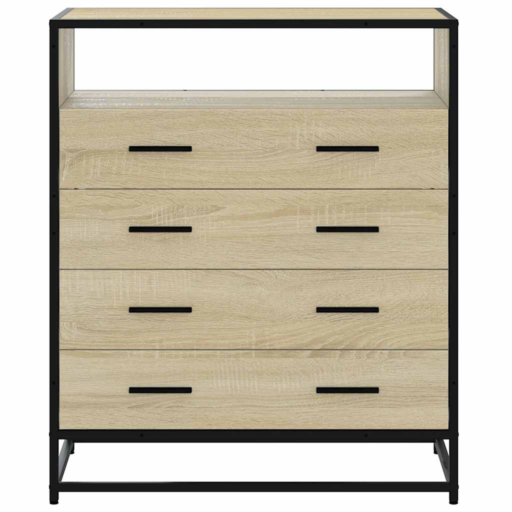 vidaXL Drawer Cabinet Sonoma Oak 70x41x83.5 cm Engineered Wood 4