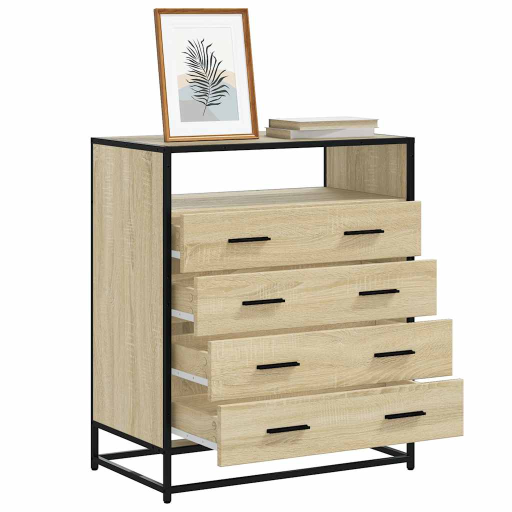 vidaXL Drawer Cabinet Sonoma Oak 70x41x83.5 cm Engineered Wood 1