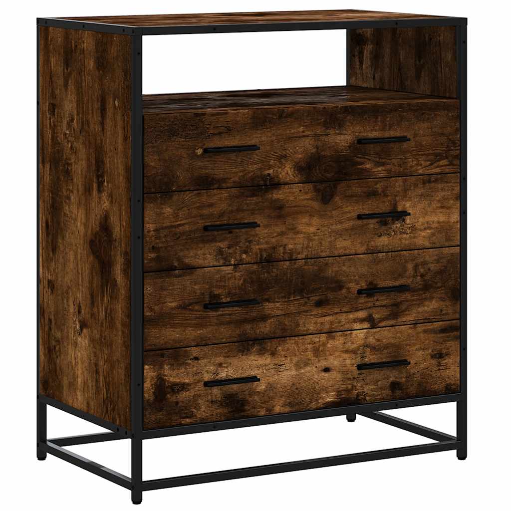 vidaXL Drawer Cabinet Smoked Oak 70x41x83.5 cm Engineered Wood 2