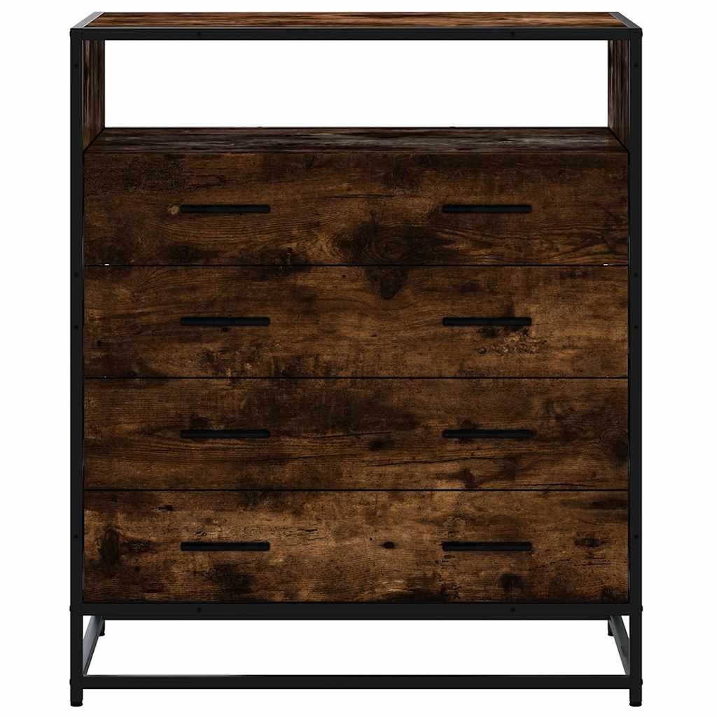 vidaXL Drawer Cabinet Smoked Oak 70x41x83.5 cm Engineered Wood 4