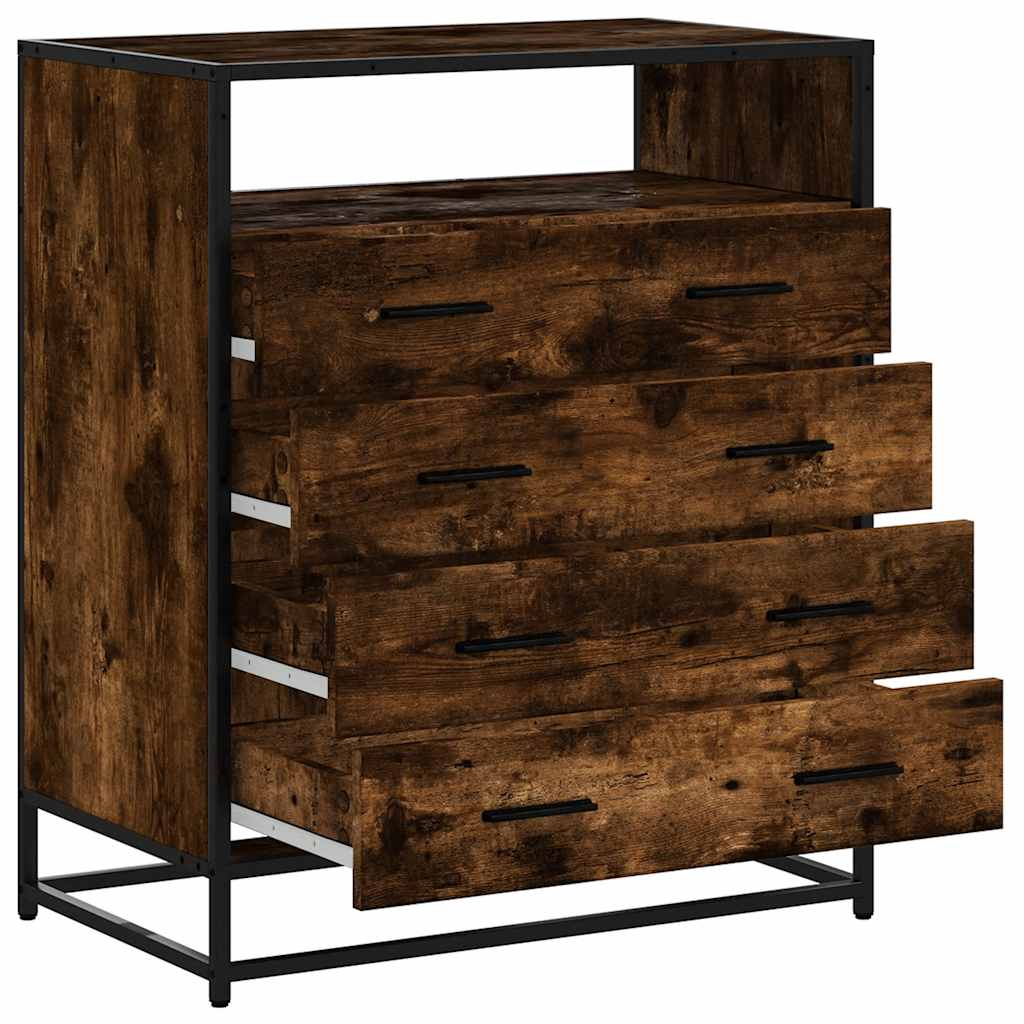 vidaXL Drawer Cabinet Smoked Oak 70x41x83.5 cm Engineered Wood 5